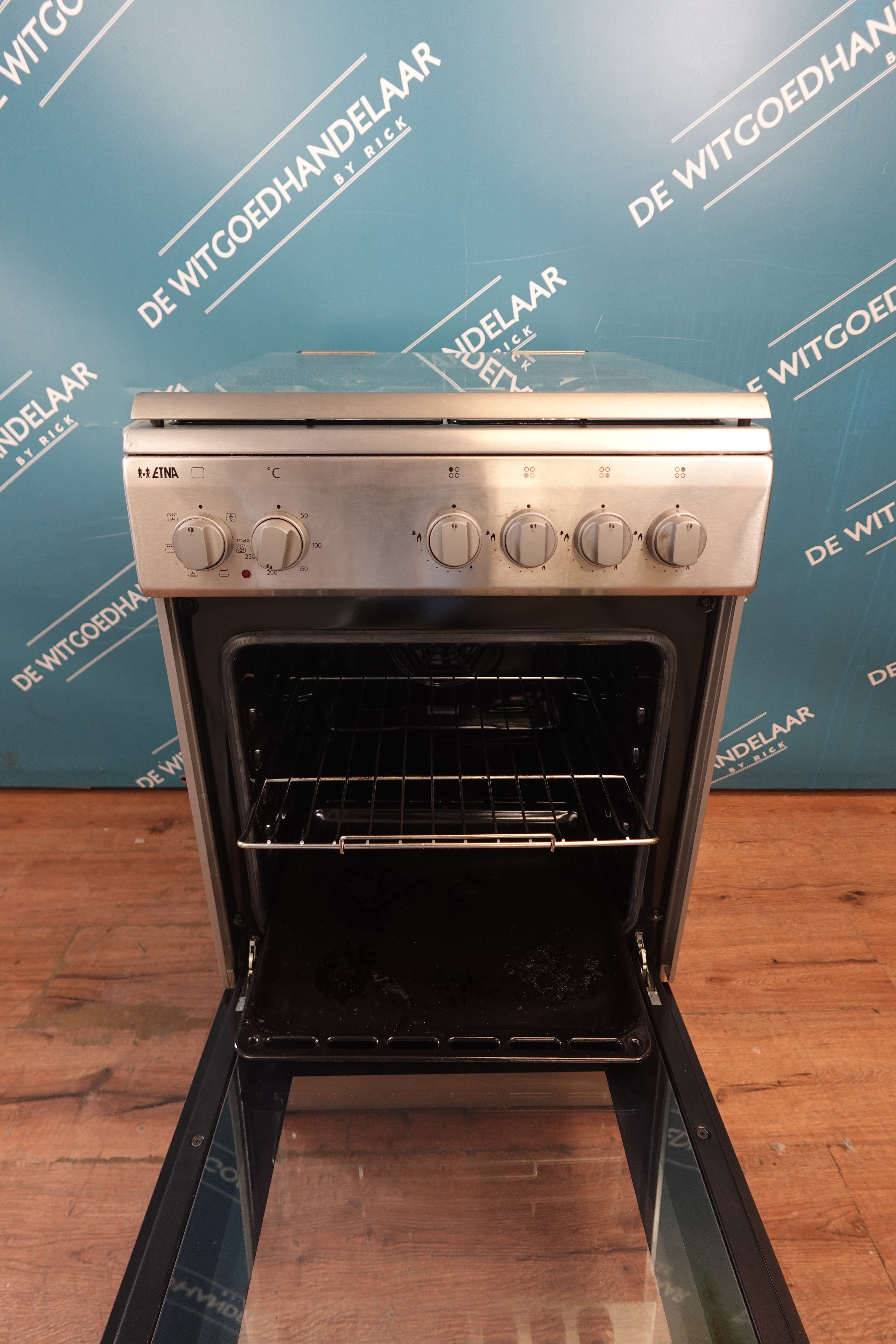 Gasfornuis met elektrische heteluchtoven Etna RVS