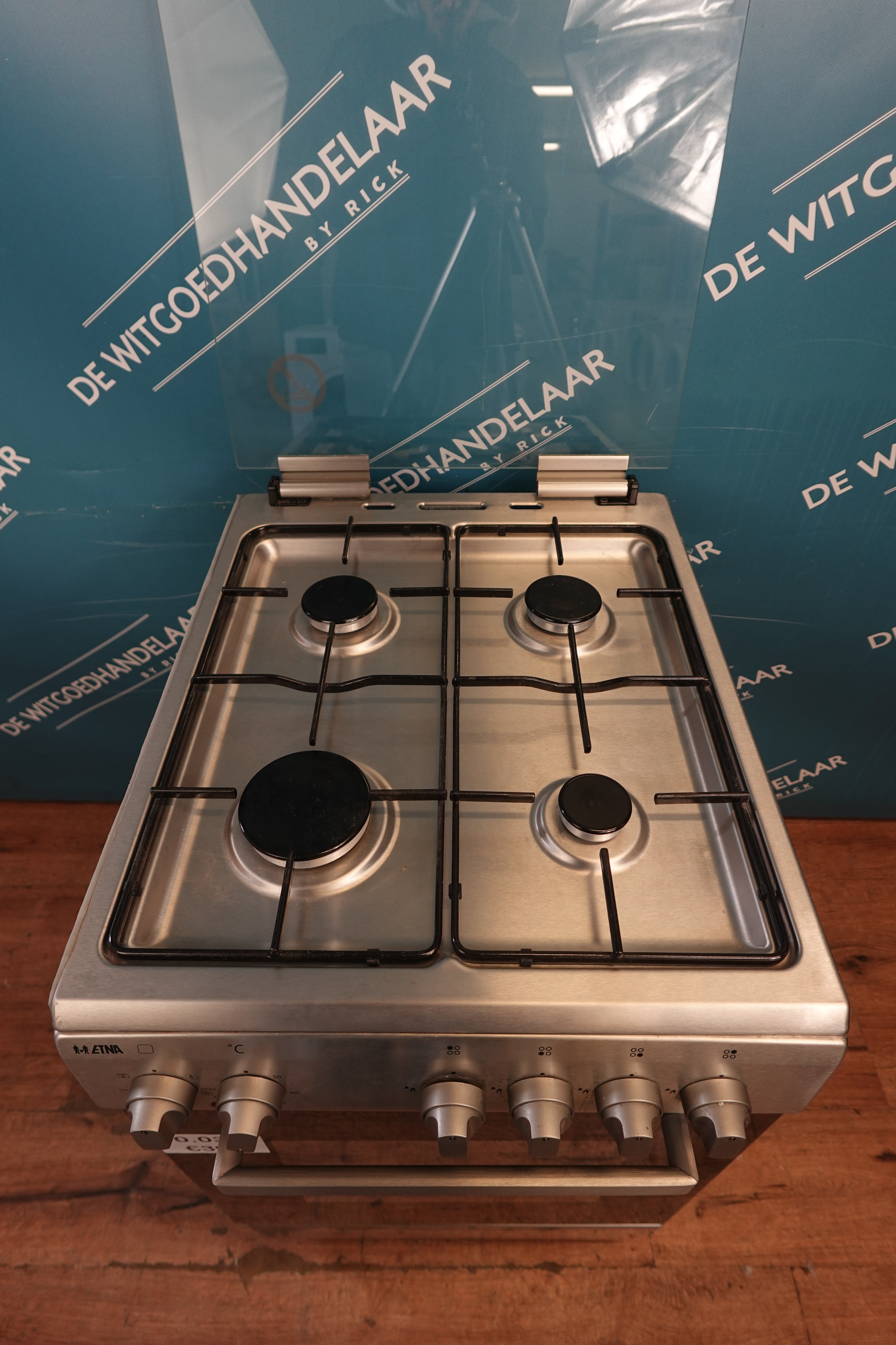 Gasfornuis met elektrische heteluchtoven Inventum rvs