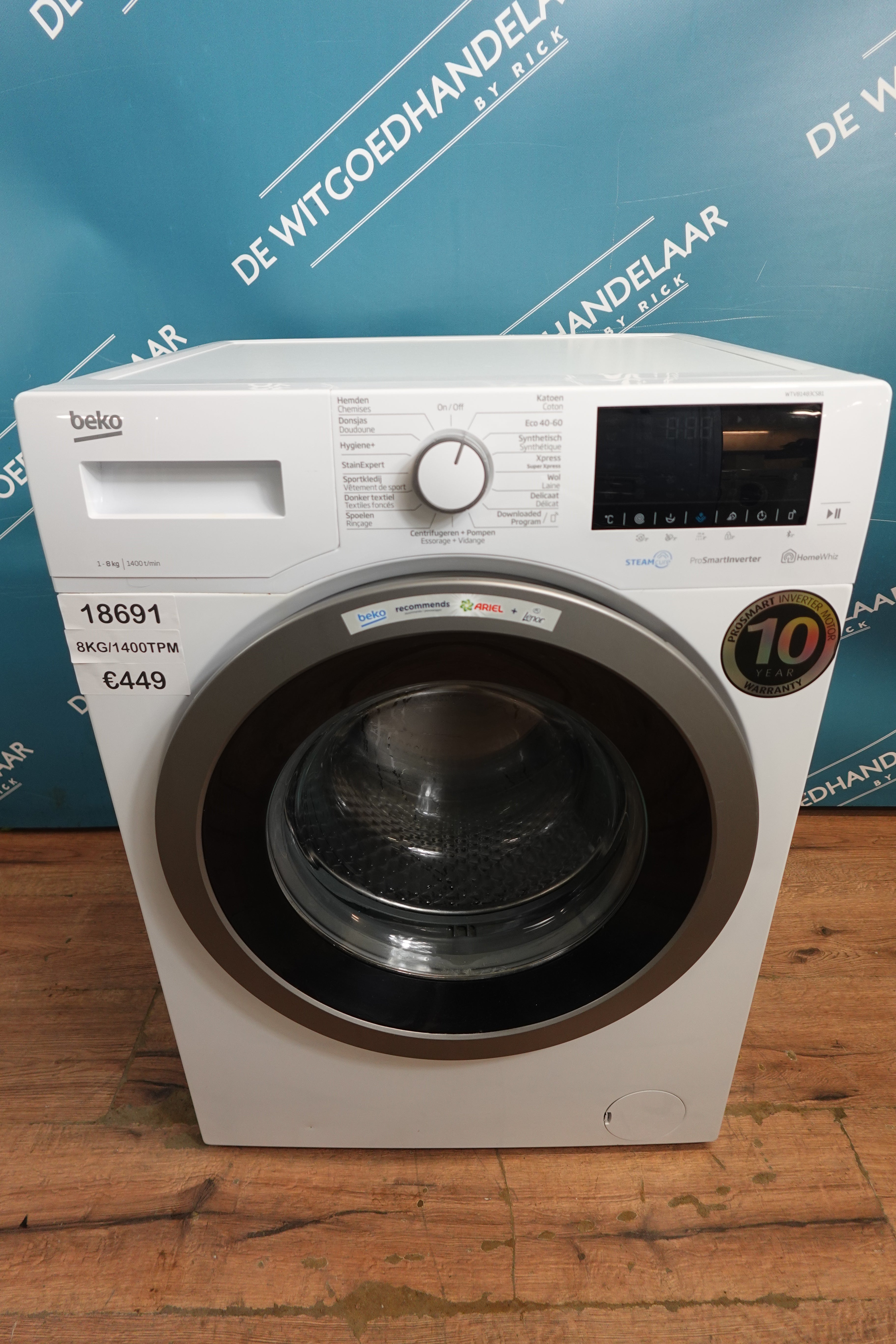 Wasmachine Beko 8kg 1400 toeren