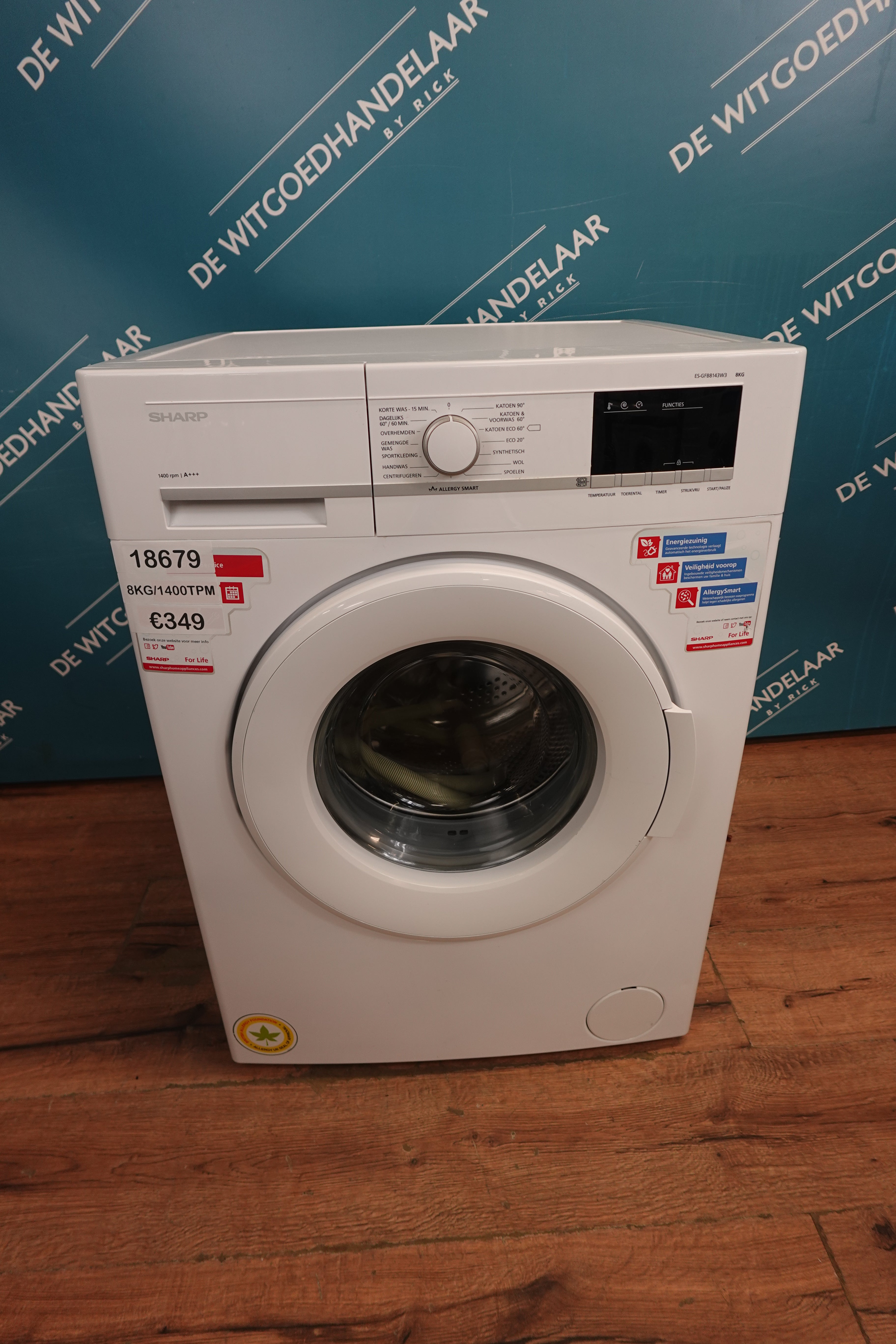 Wasmachine Sharp 8 kg 1400 toeren