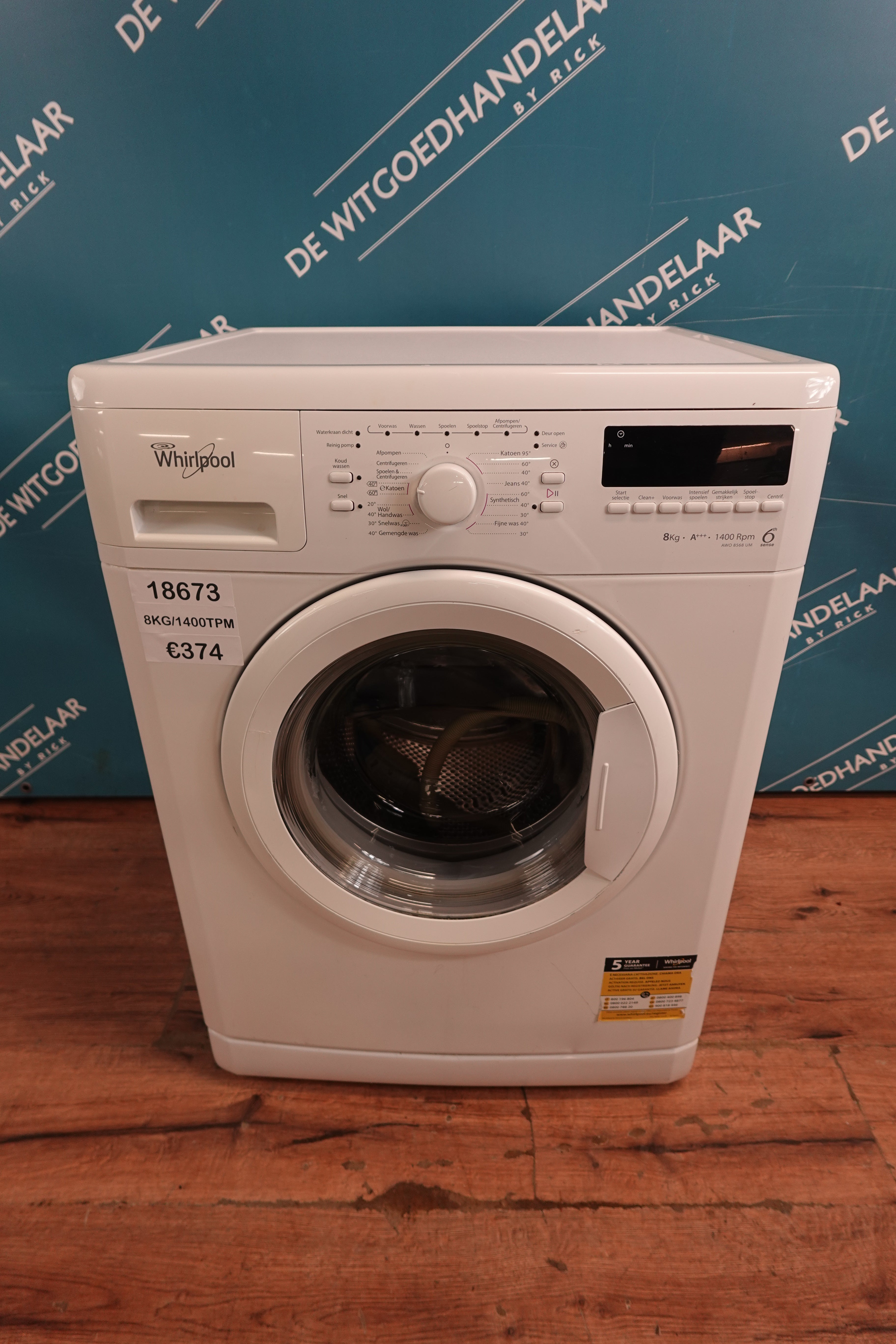 Wasmachine Whirlpool 8 kg 1400 toeren
