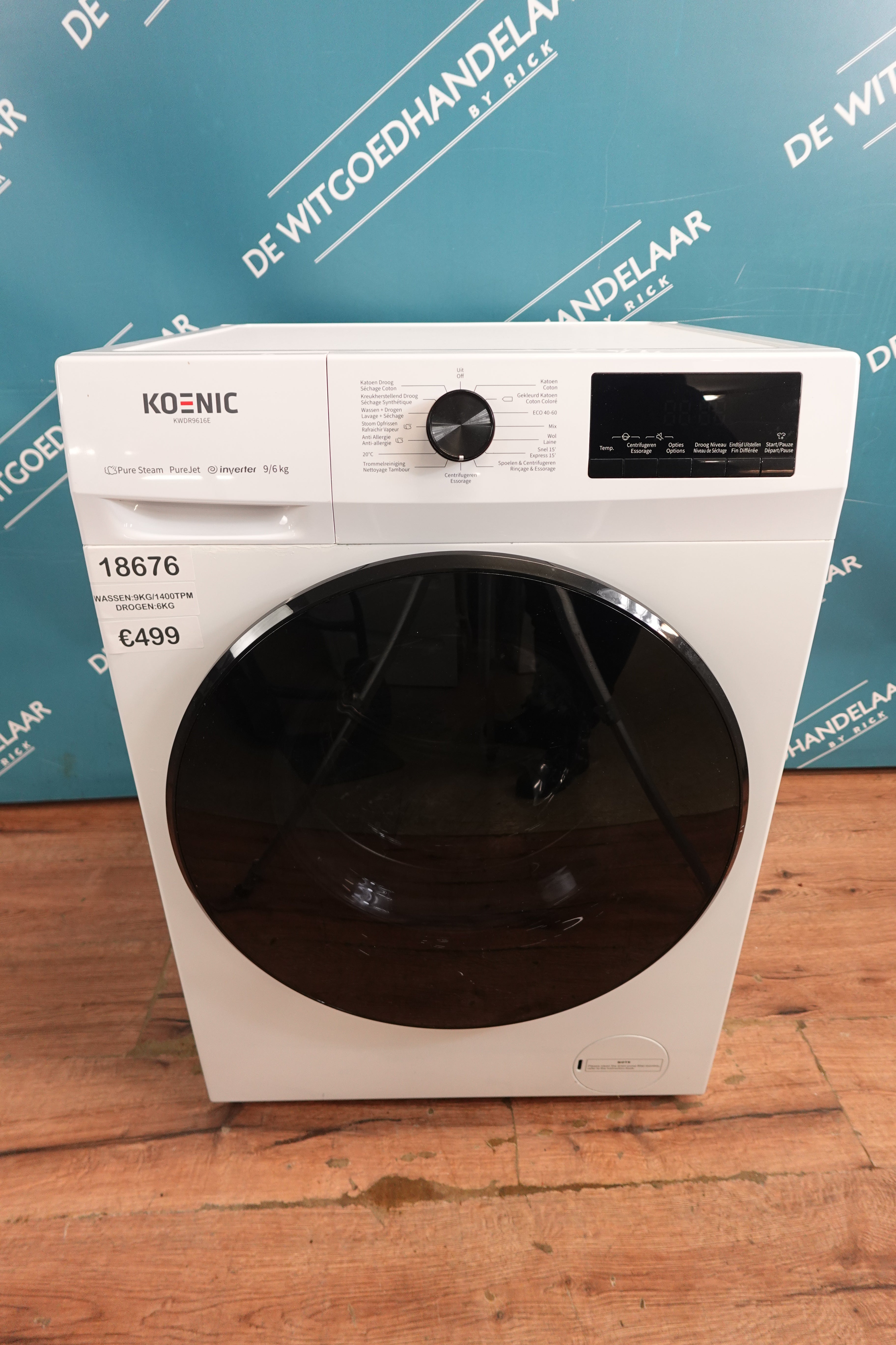 Was- droogcombinatie Koenic 9/6 kg 1400 toeren