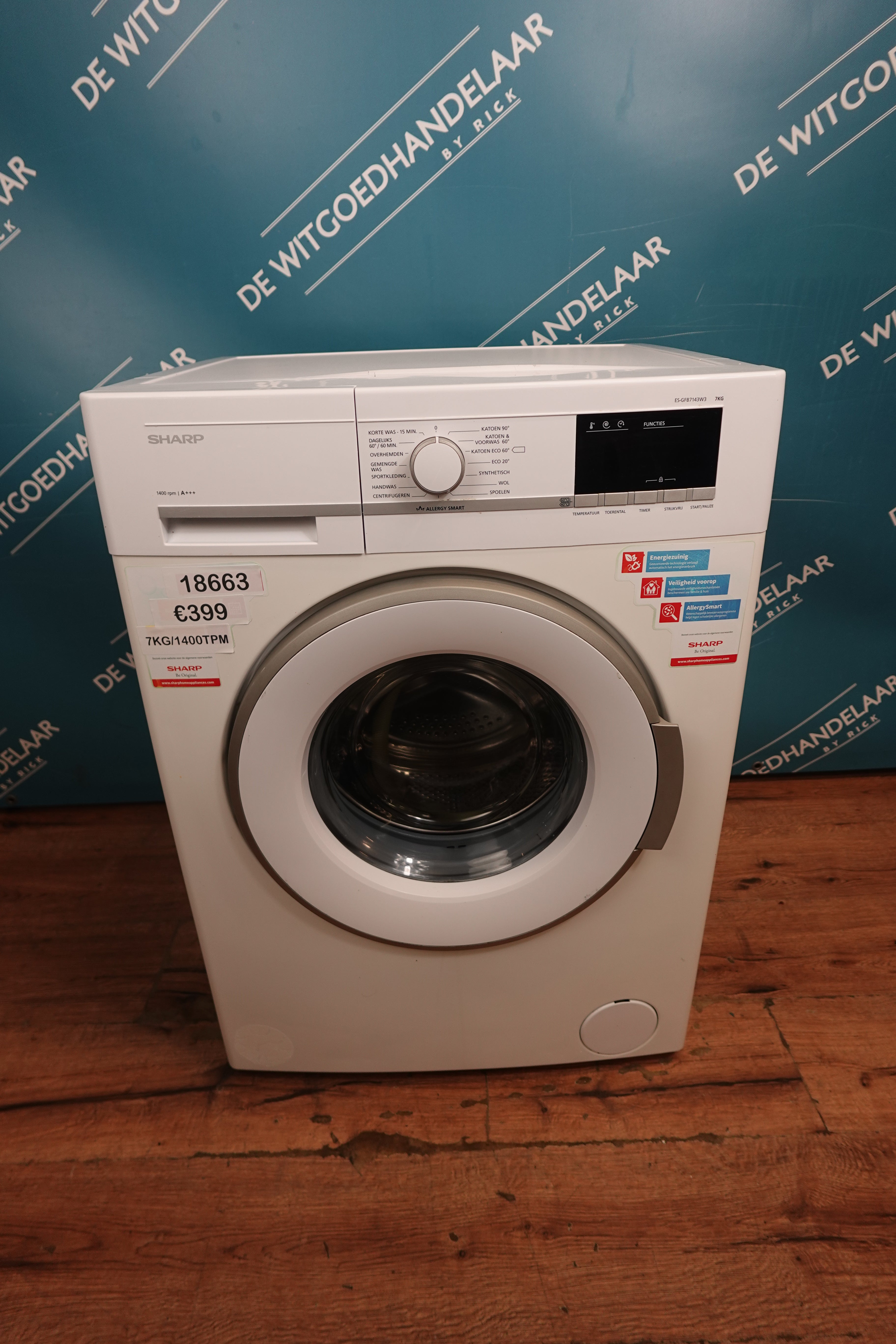 Wasmachine Sharp 7 kg 1400 toeren