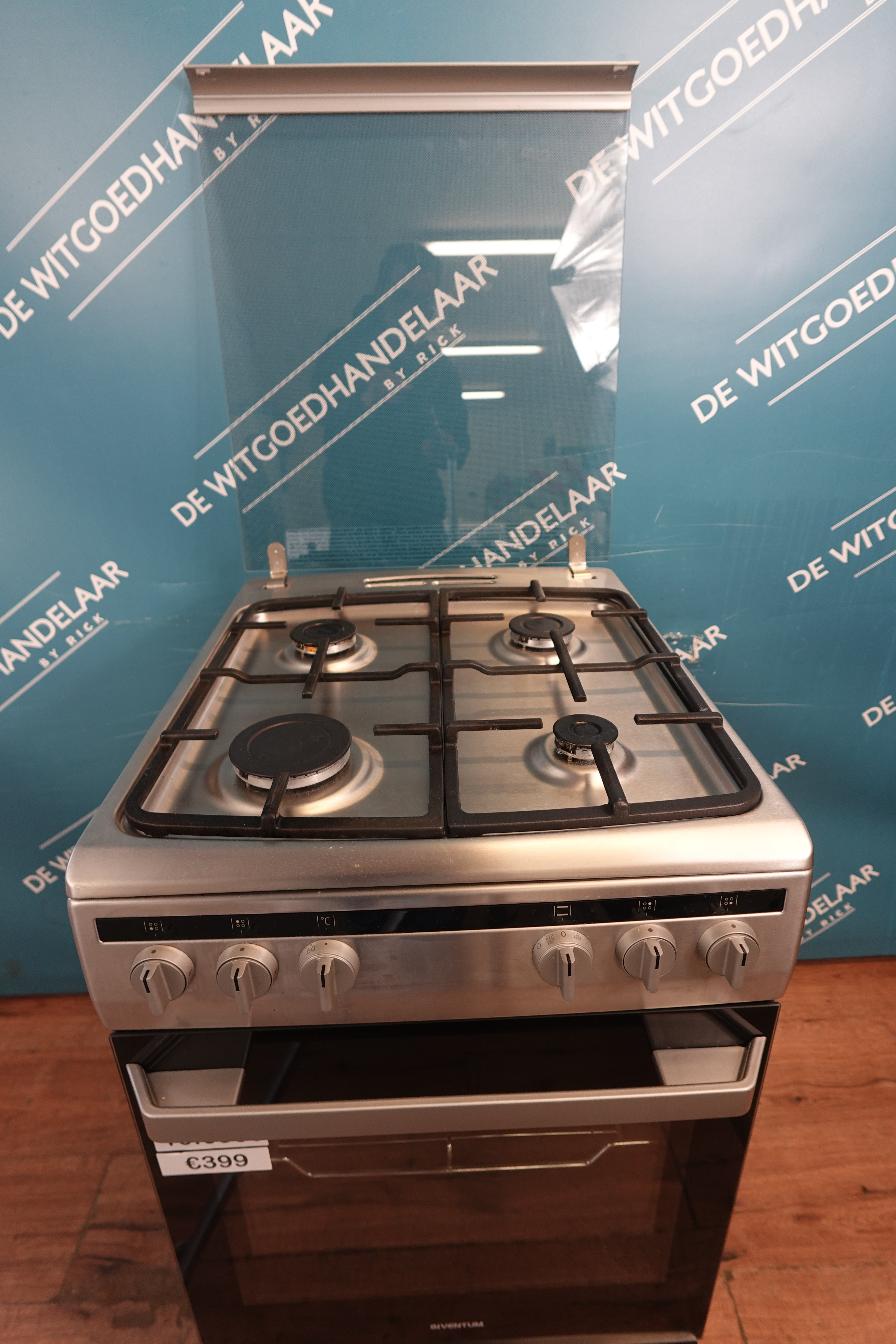 Gasfornuis met elektrische hetelucht oven Inventum