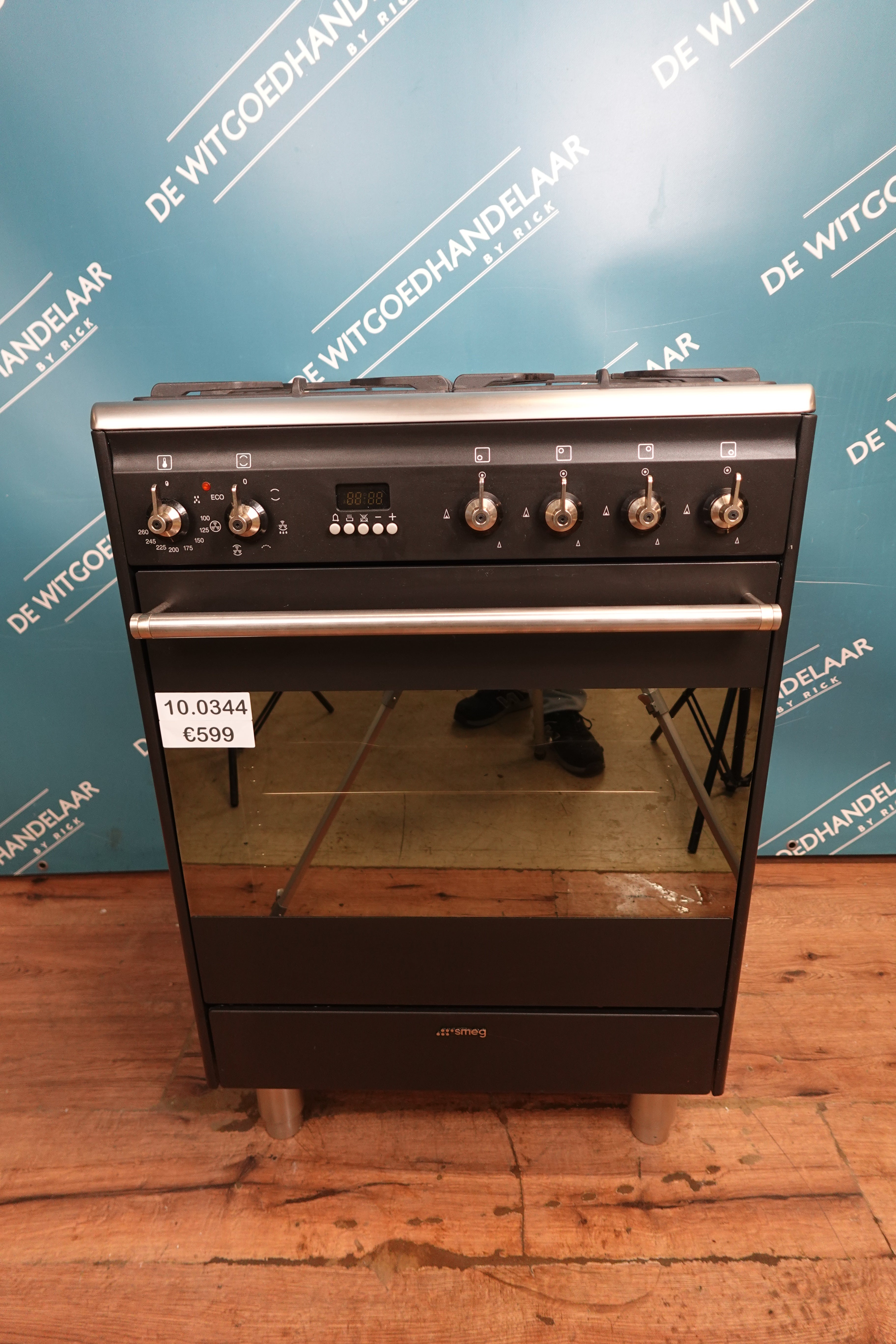 Gasfornuis met elektrische heteluchtoven Smeg