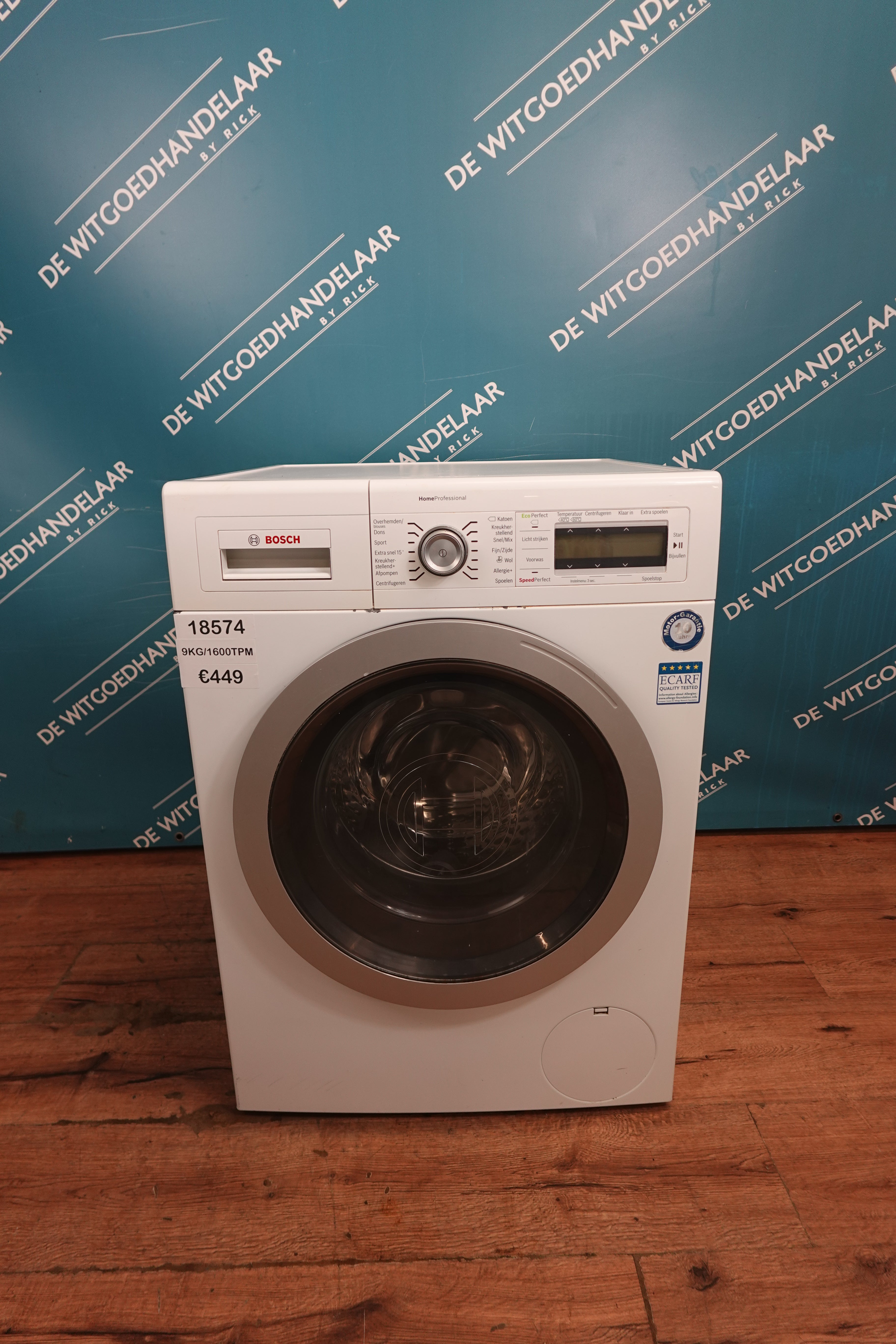 Wasmachine Bosch HomeProfessional 9 kg 1600 toeren