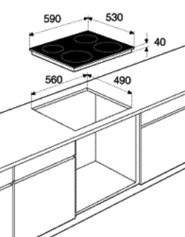 Keramische inbouw kookplaat Pelgrim