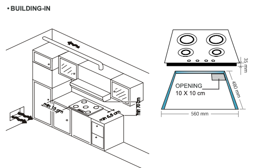 inbouw Gaskookplaat Hoover