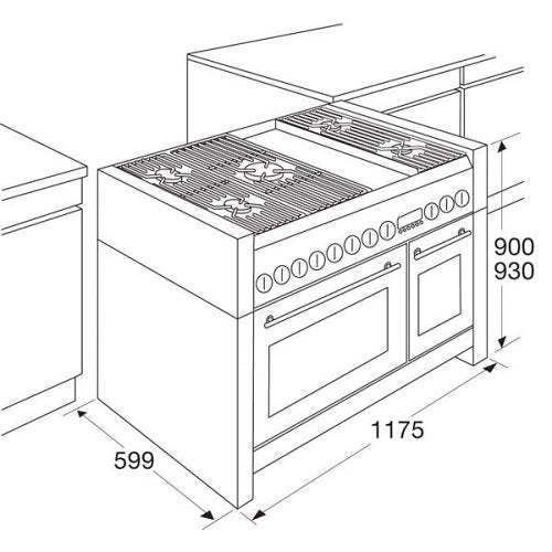 ATAG FG1211DA - Fornuis - met Teppan Yaki ( €8500 Nieuwprijs )
