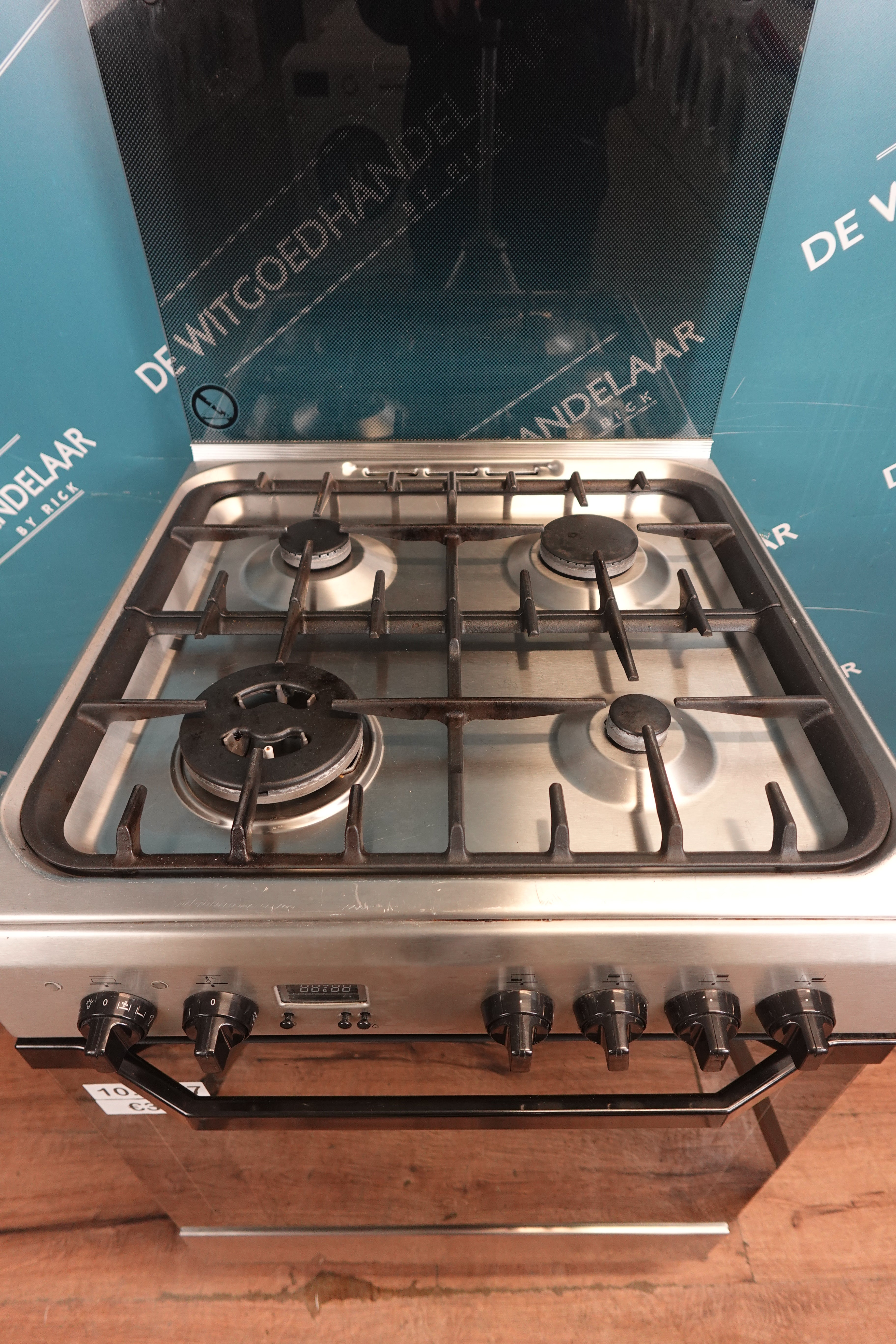 Gasfornuis met elektrische heteluchtoven Indesit RVS