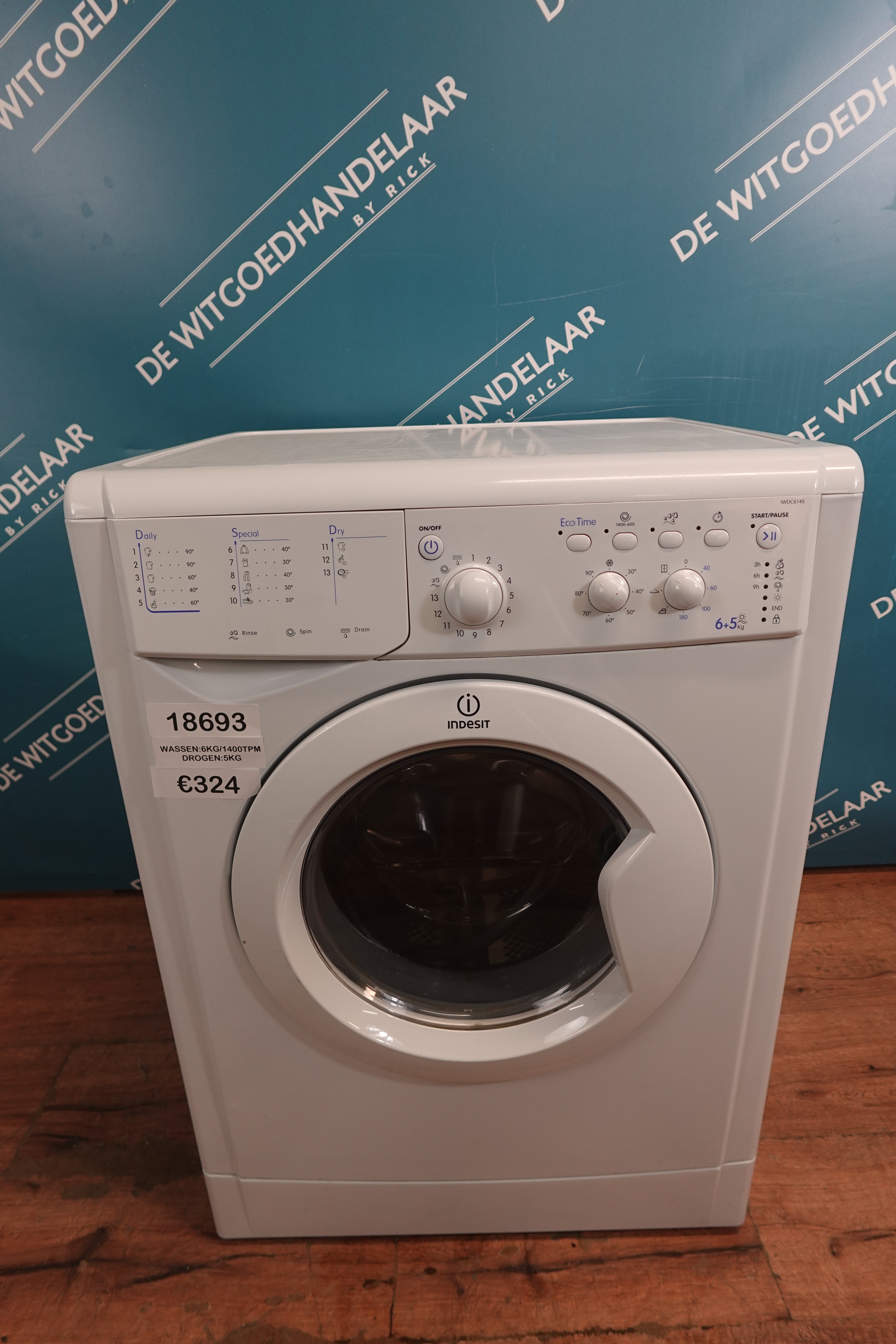 Was- droogcombinatie indesit 6/5 kg 1400 toeren