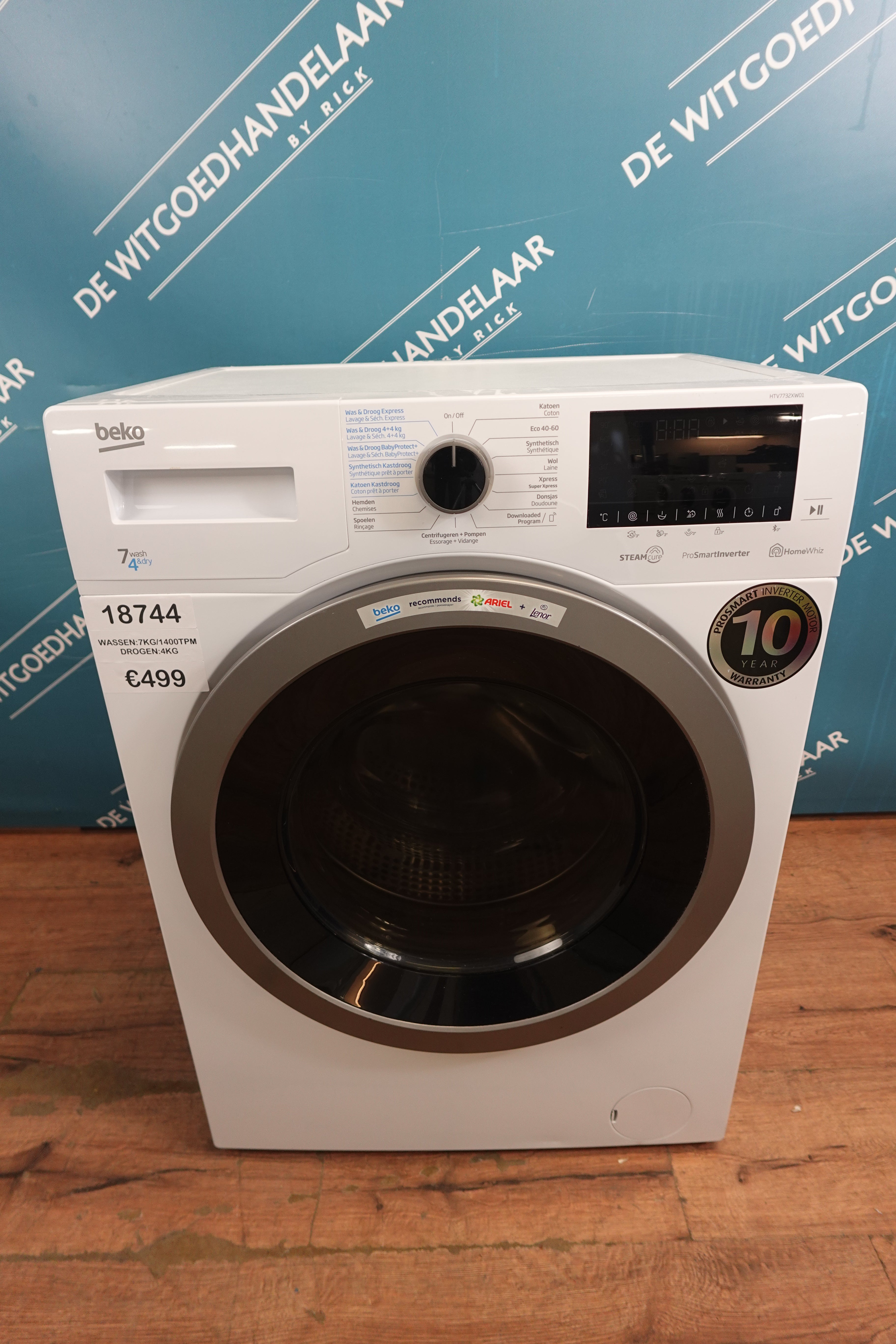 Was- droogcombinatie Beko 7/4 kg 1400 toeren