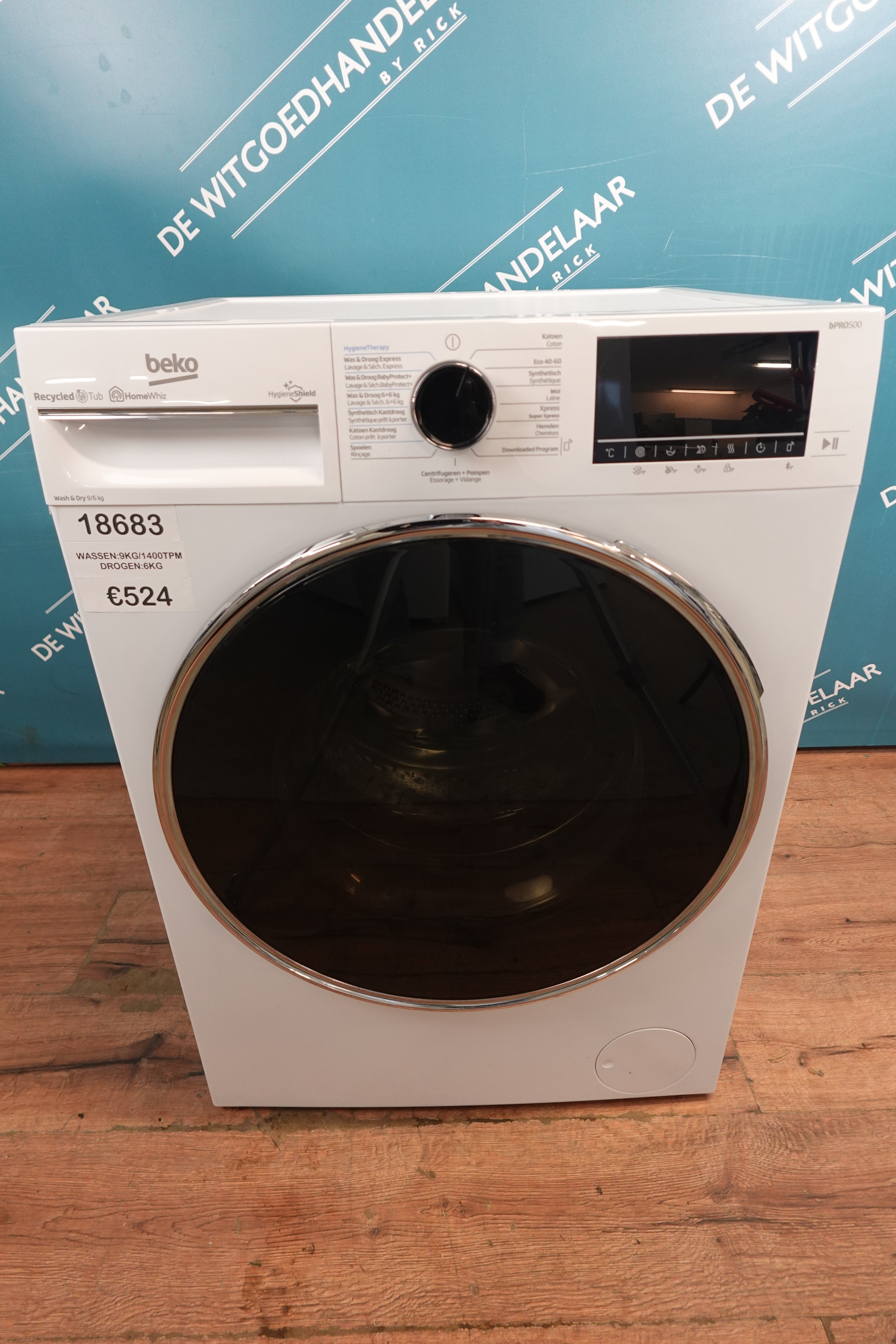 Was- droogcombinatie Beko 9/6 kg 1400 toeren