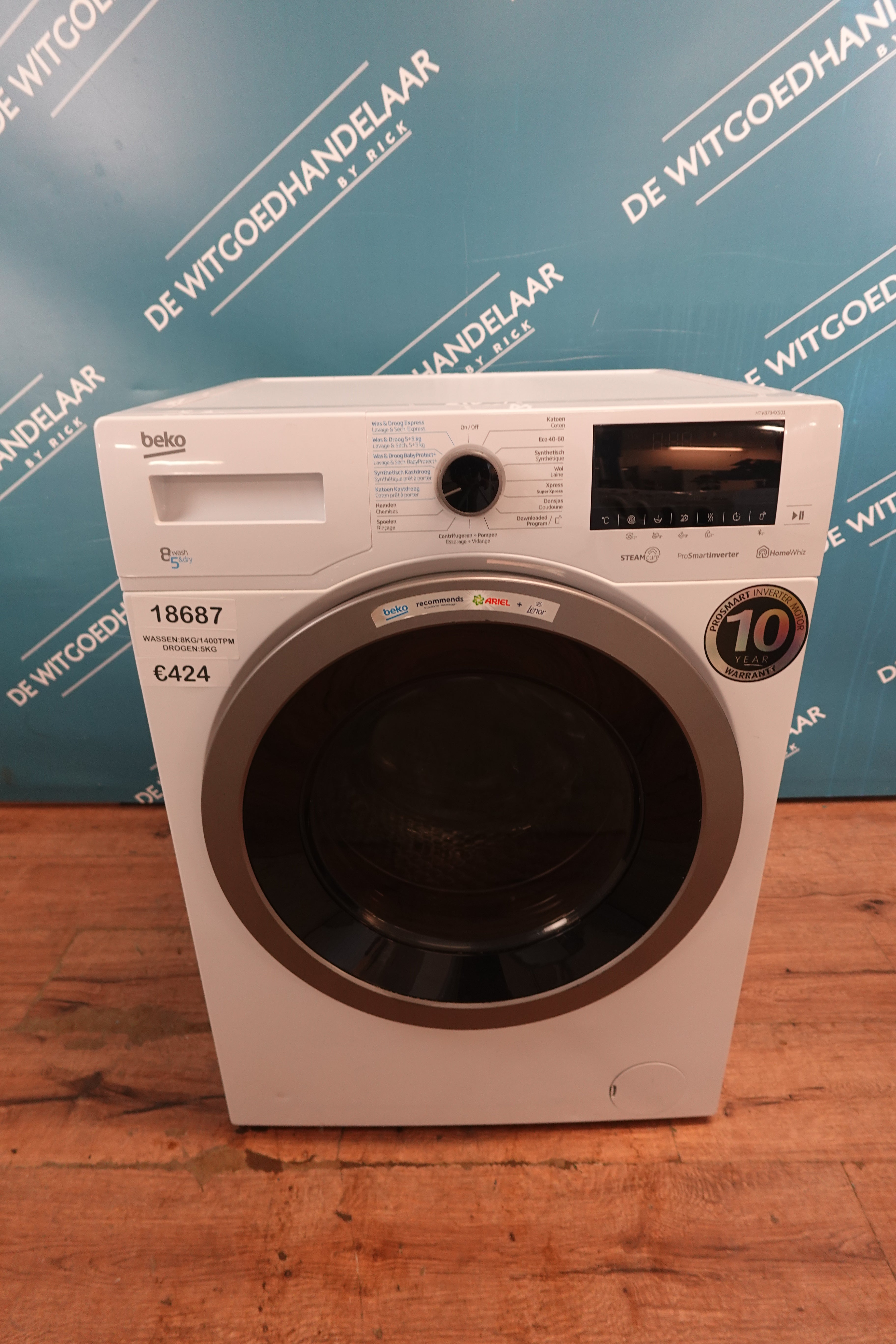 Was- droogcombinatie Beko 8/5 kg 1400 toeren