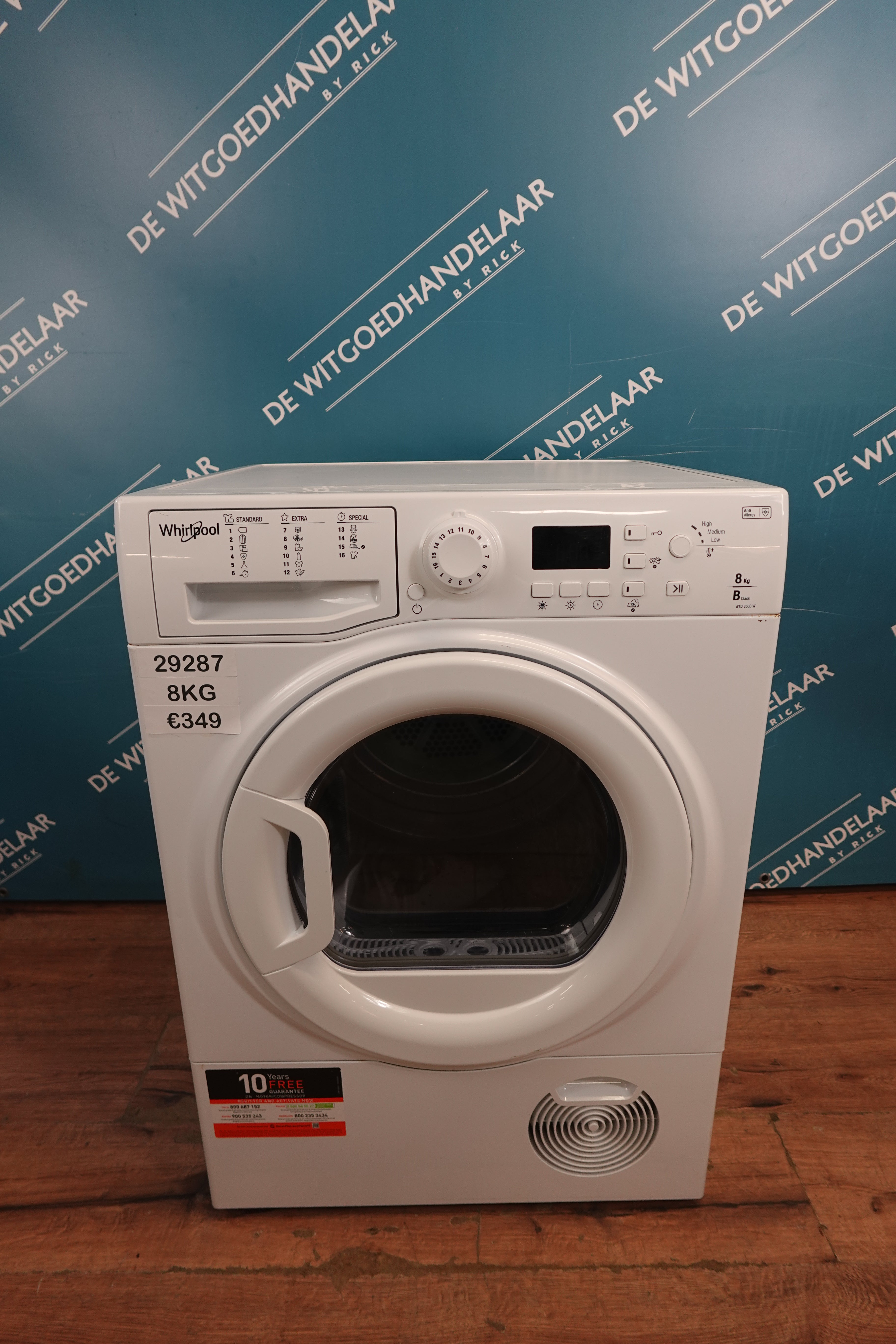 Condensdroger Whirlpool 8kg