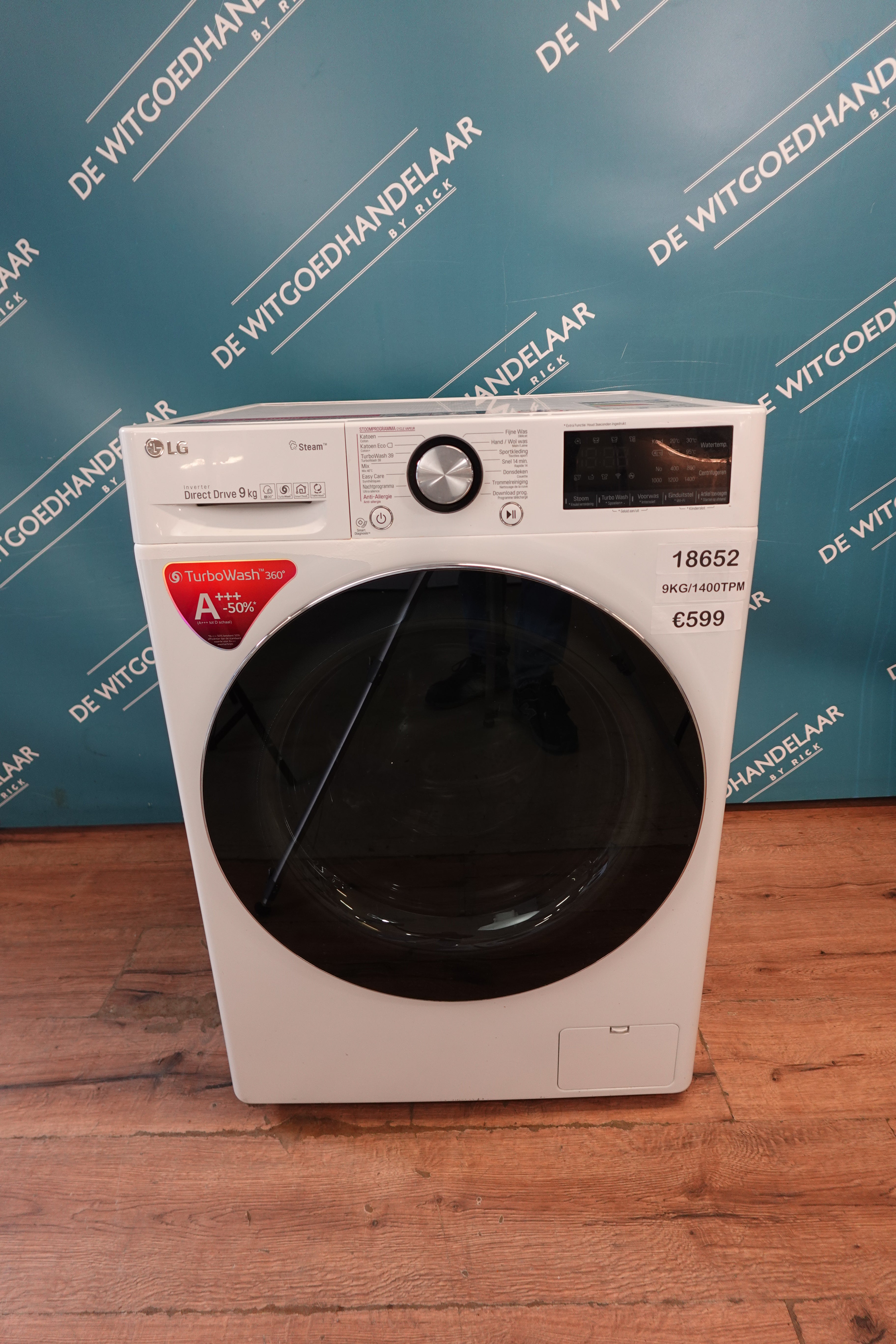 Wasmachine LG steam 9 kg 1400 toeren