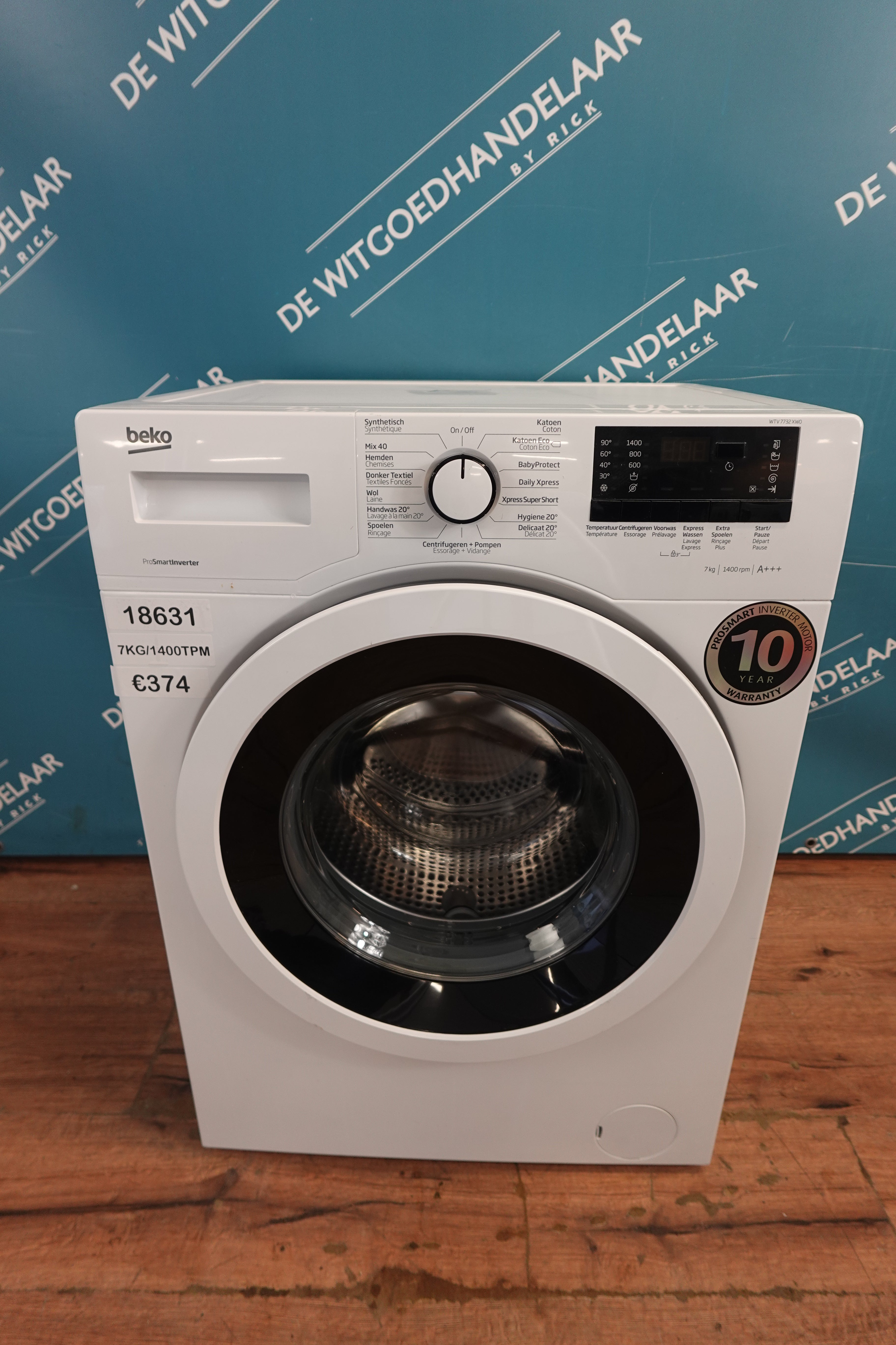Wasmachine Beko Prosmartinverter  7 kg 1400 toeren