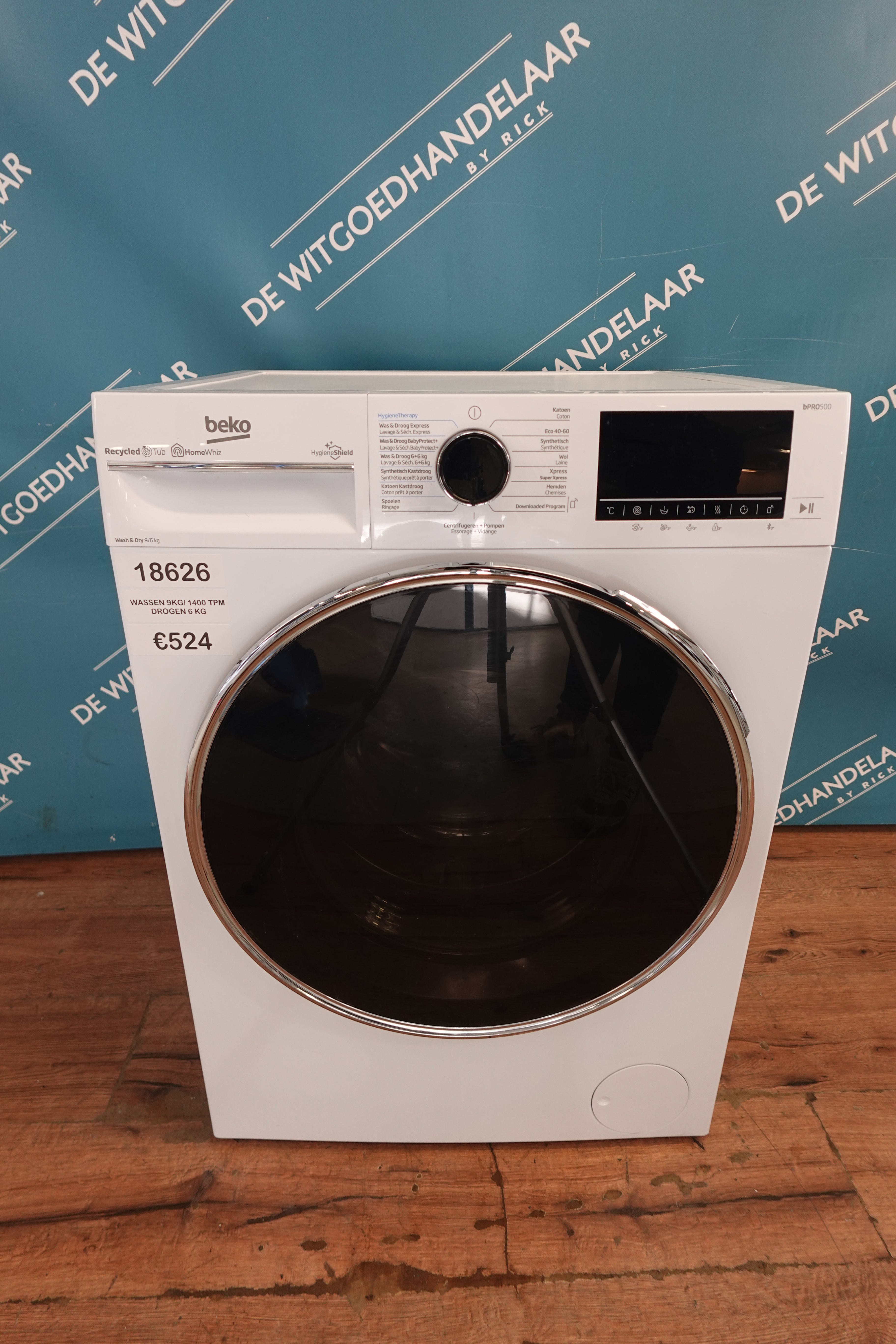 Was- droogcombinatie Beko 9/6 kg 1400 toeren