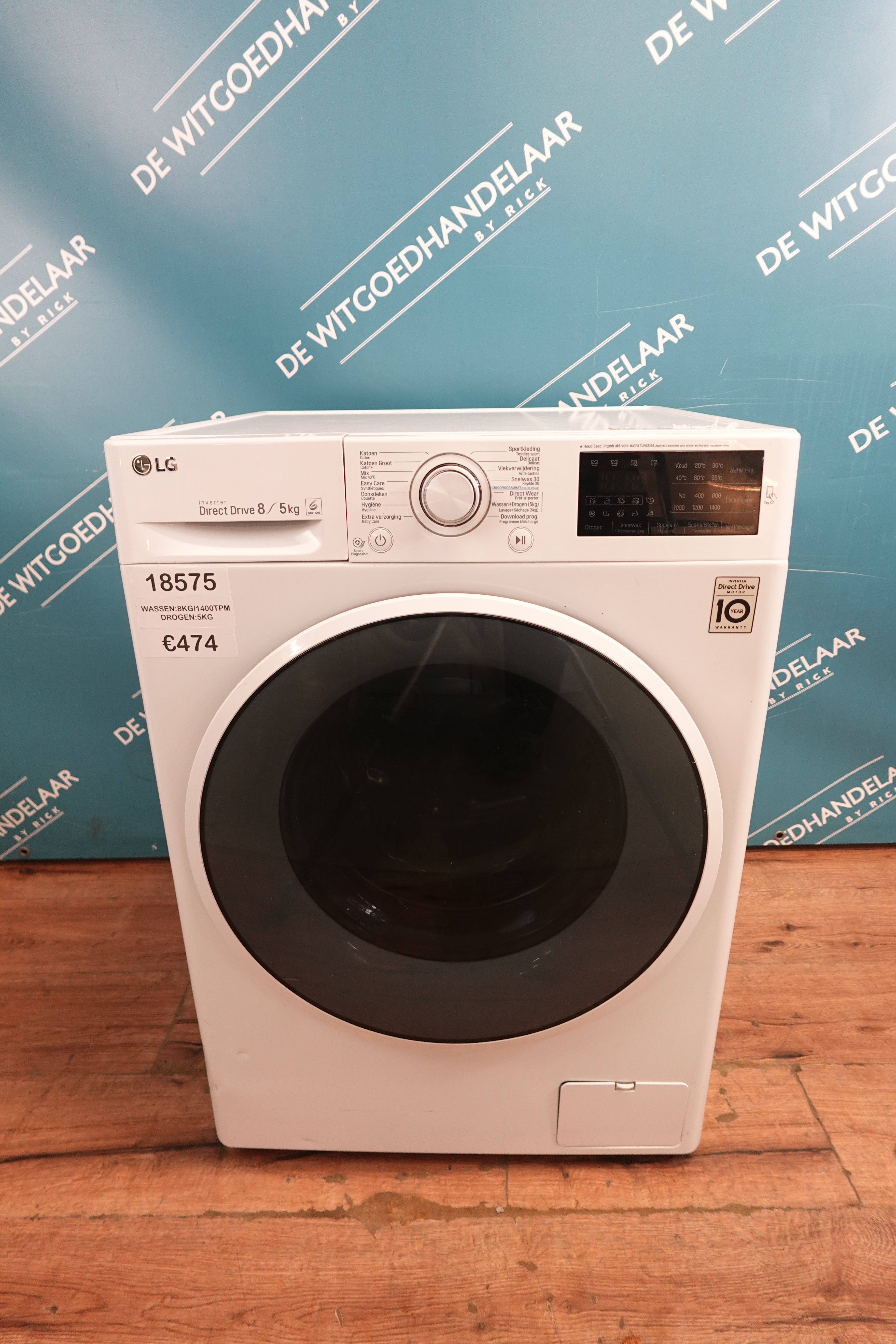 Was- droogcombinatie LG 8/5 kg 1400 toeren