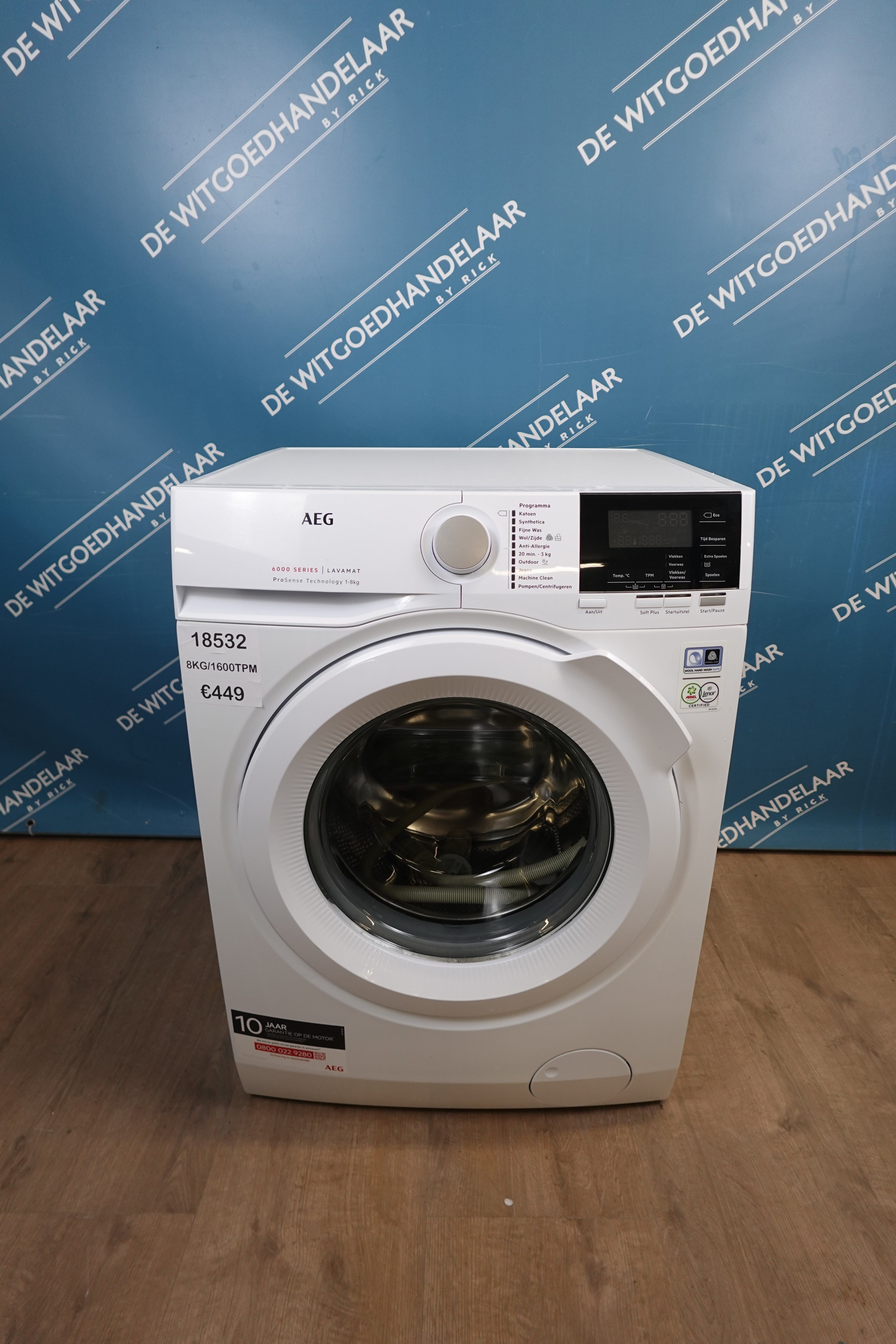 Wasmachine AEG 6000 series 8 kg 1600 toeren