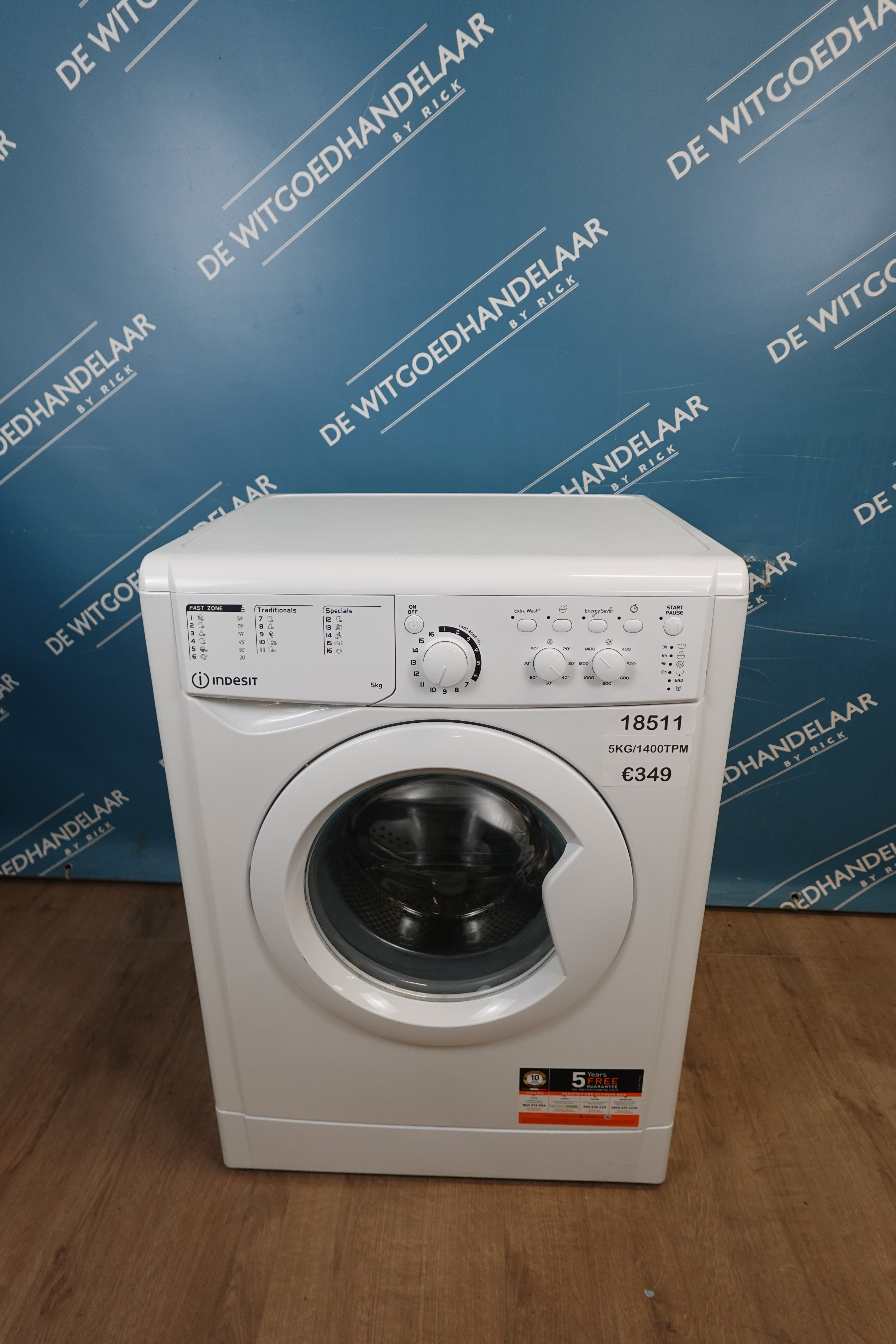 Wasmachine Indesit 5 kg 1400 toeren