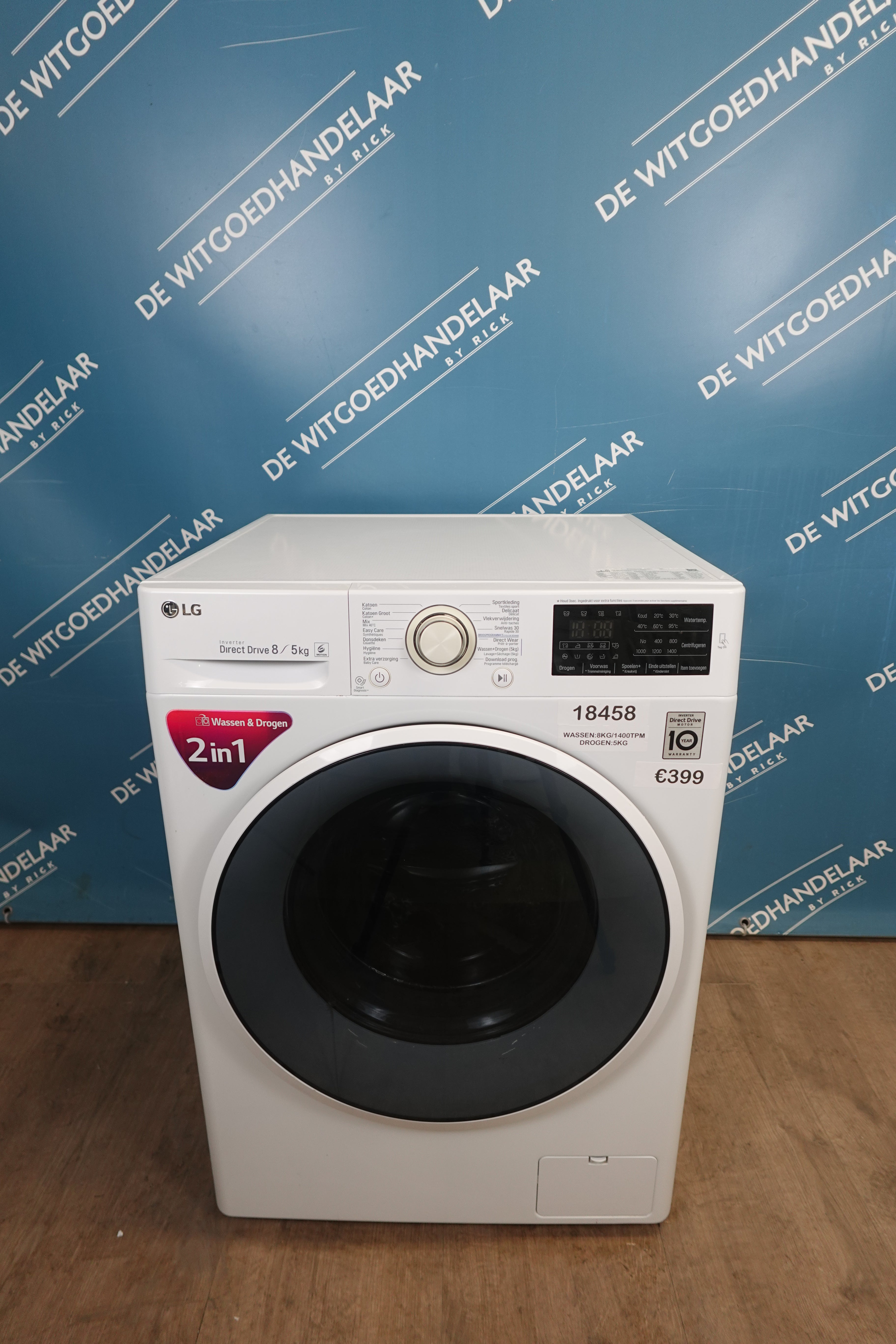 Was- droogcombinatie LG 8/5 kg 1400 toeren