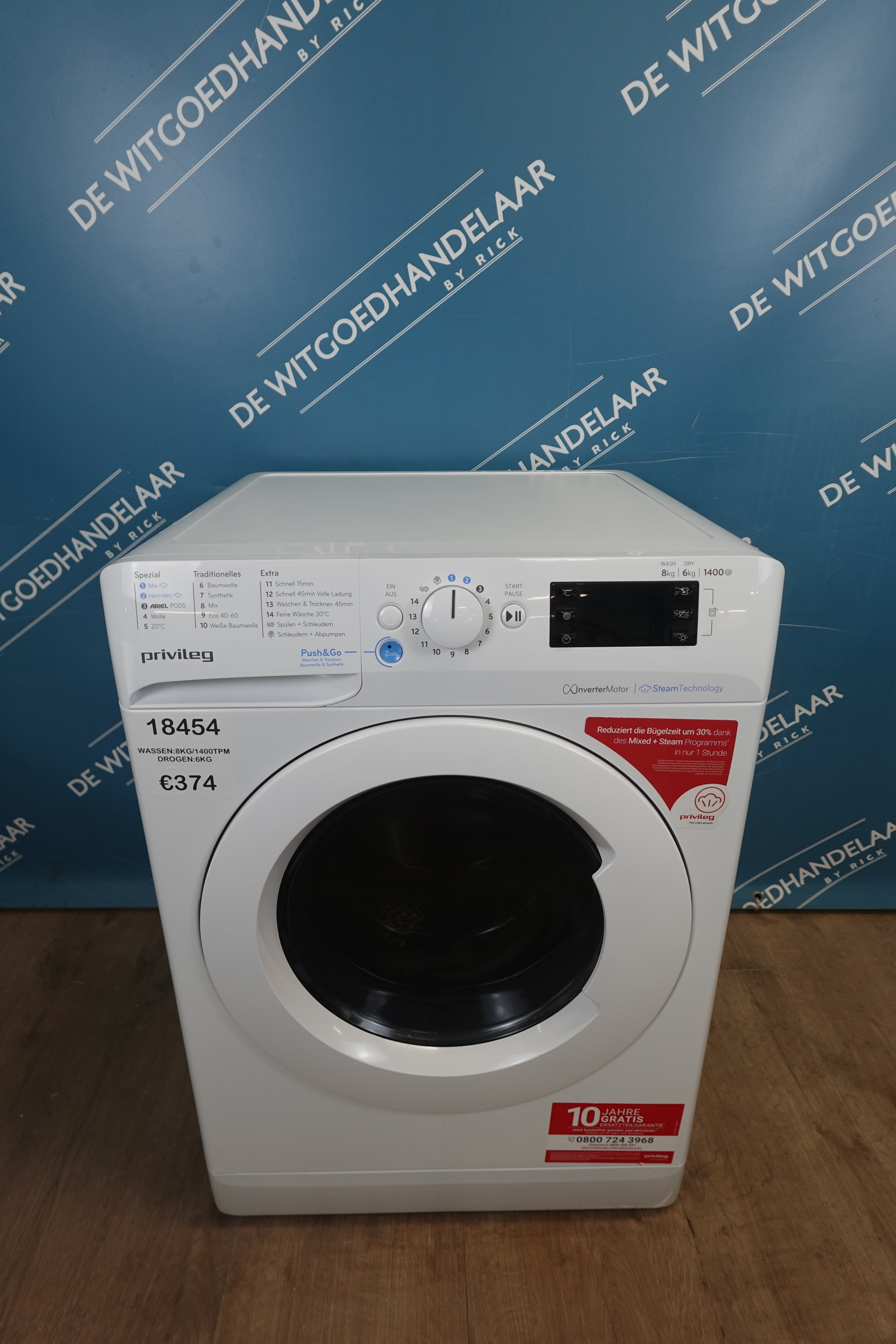Was- droogcombinatie Privileg 8/6 kg 1400 toeren