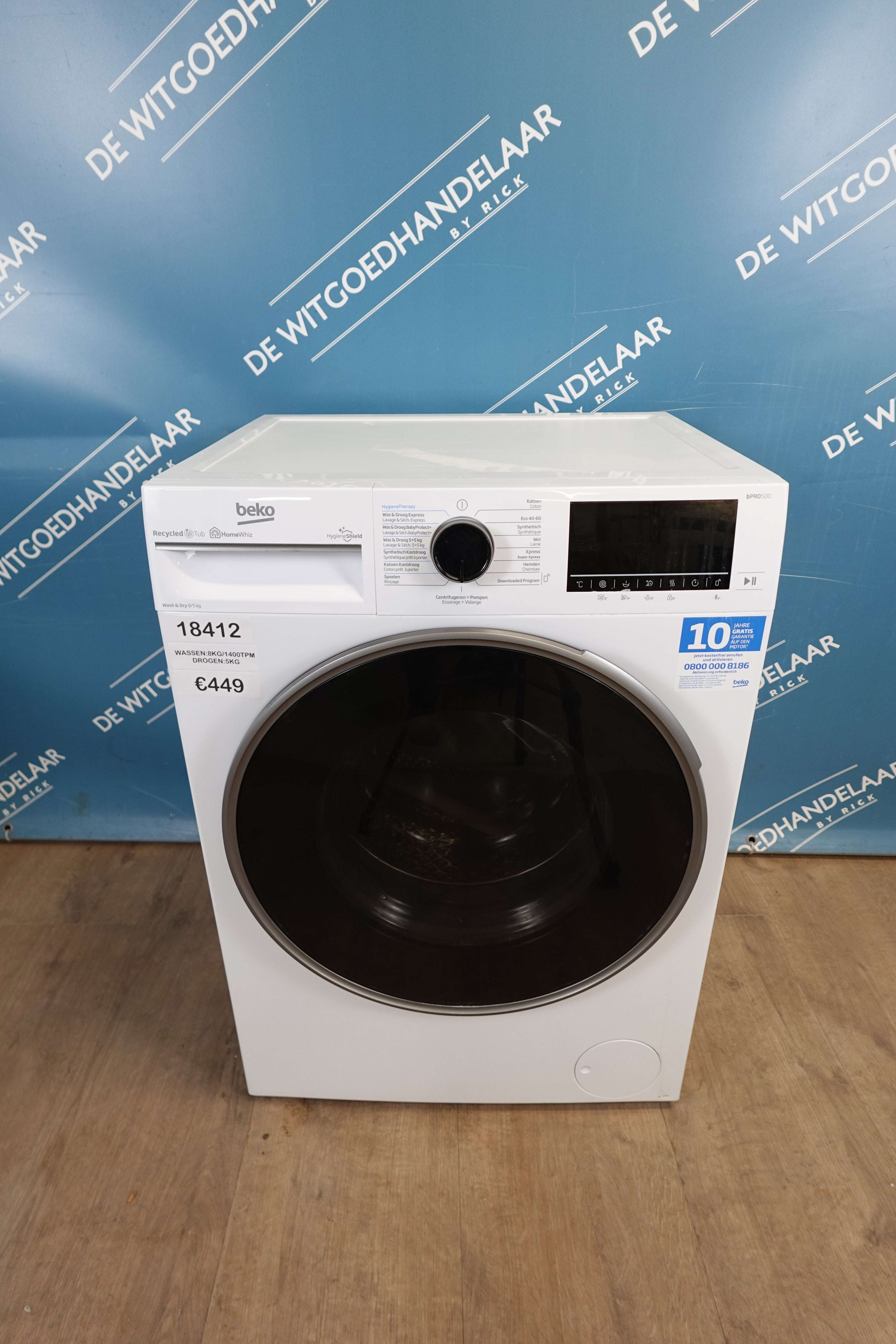 Was- droogcombinatie Beko bpro500 8/5 kg 1400 toeren
