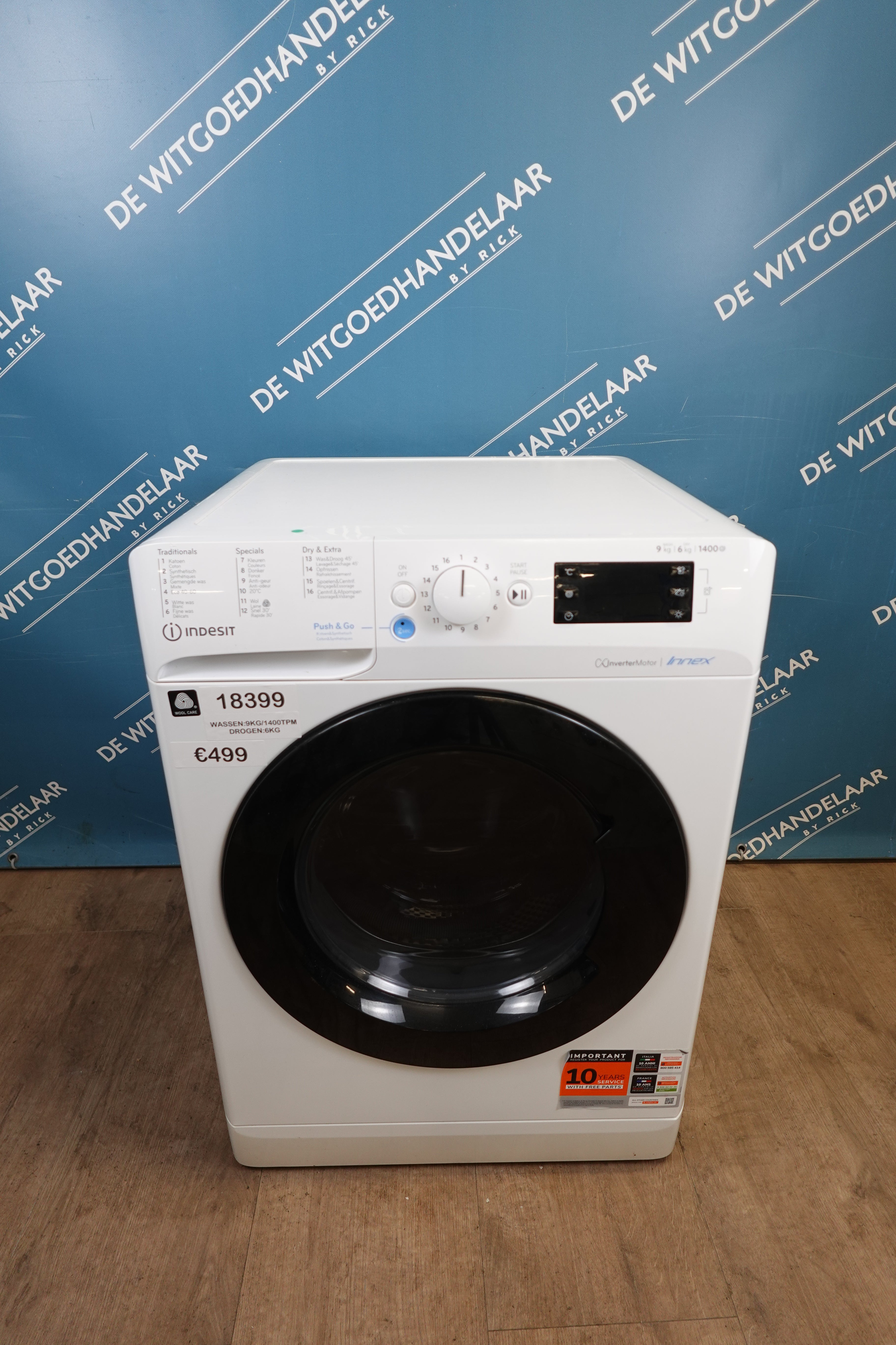 Was- droogcombinatie Indesit 9/6 kg 1400 toeren