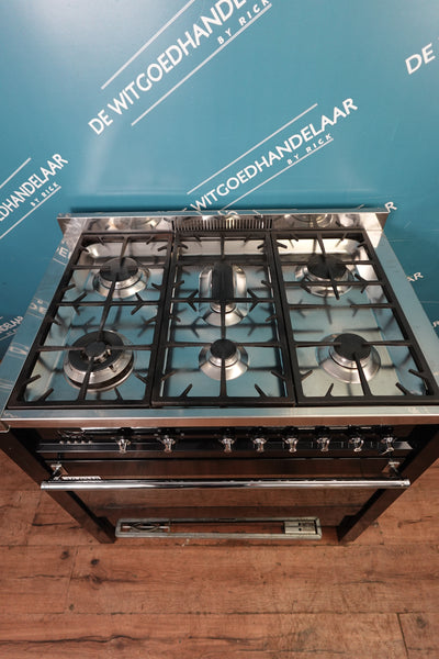 Gasfornuis met elektrische heteluchtoven Smeg Zwart 6 pits 90 cm