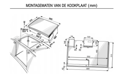 Keramische inbouw kookplaat Whirlpool 220v stekker