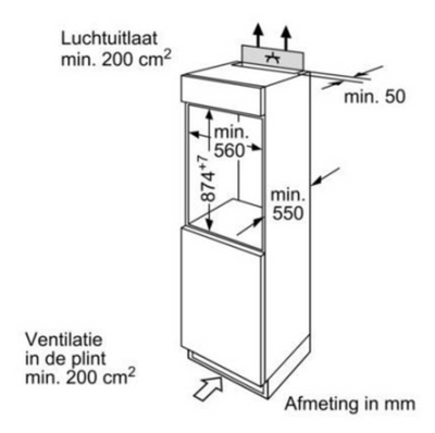 inbouwkoelkast met vriesvak Bosch
