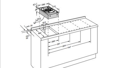 Inbouw gaskookplaat Gaggenau