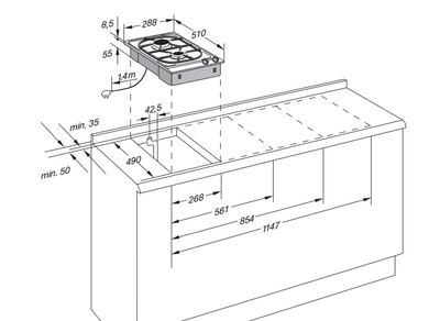 Inbouw gaskookplaat Gaggenau