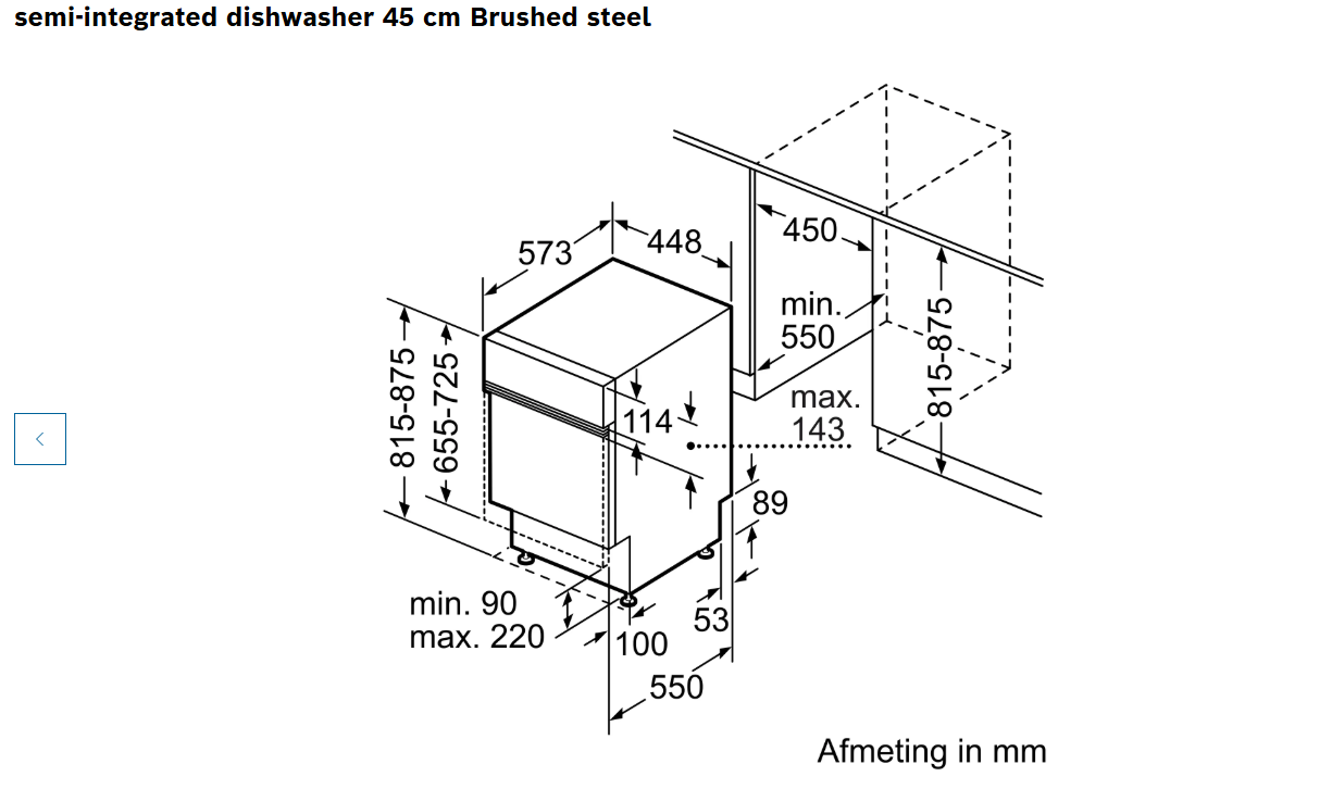 Inbouw vaatwasser Bosch smal model