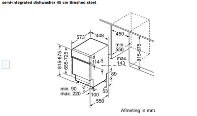 Inbouw vaatwasser Bosch smal model