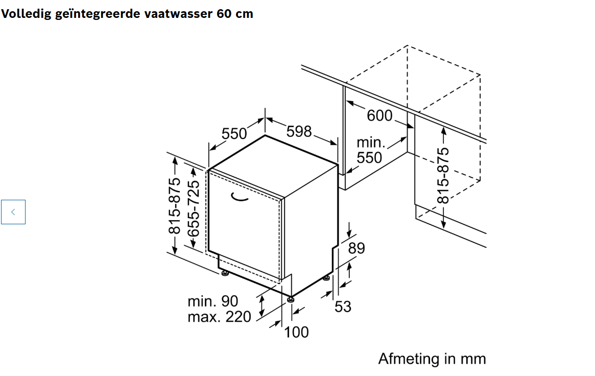 Inbouw vaatwasser Bosch serie 8